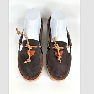 Sartorisan Suede Loafer 38 Boat Shoes Charcoal Fisherman Coastal Preppy Nautical